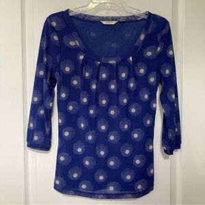 Liz Claiborne Blue and White “Fireworks” Top